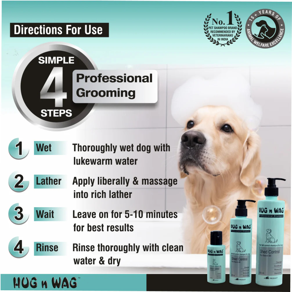 Ttk Hug n Wag Professional Shed Control Shampoo with Pro Vitamin B5 for Dogs - Image 8