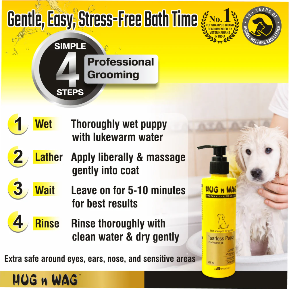 Ttk Hug n Wag Professional Tearless Puppy Shampoo with Pro Vitamin B5 - Image 10