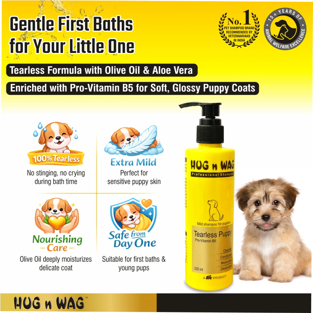 Ttk Hug n Wag Professional Tearless Puppy Shampoo with Pro Vitamin B5 - Image 5