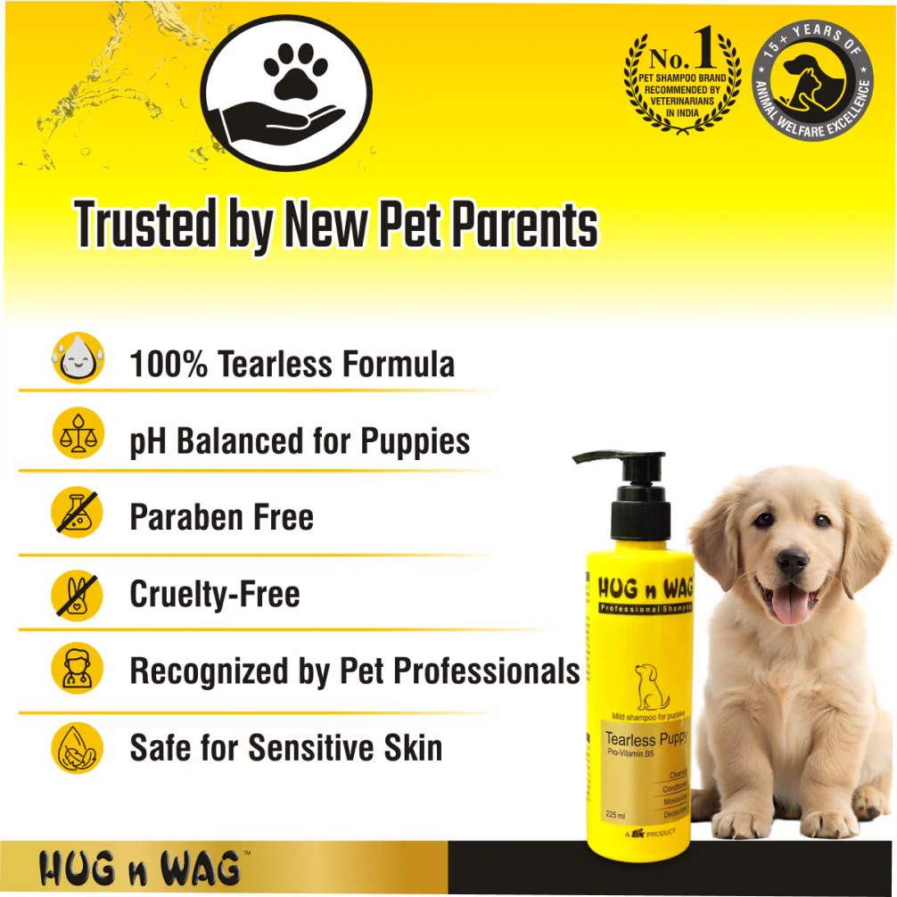 Ttk Hug n Wag Professional Tearless Puppy Shampoo with Pro Vitamin B5 - Image 8
