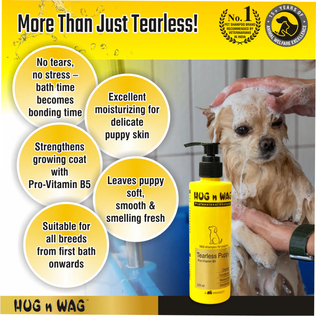 Ttk Hug n Wag Professional Tearless Puppy Shampoo with Pro Vitamin B5 - Image 9