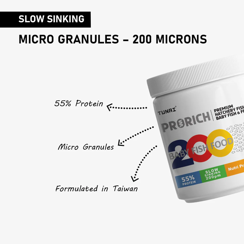 Tunai 55% Protien, 200 Micron Slow-Sinking Granules Seafood Flavour Dry Food for Fish - Image 2