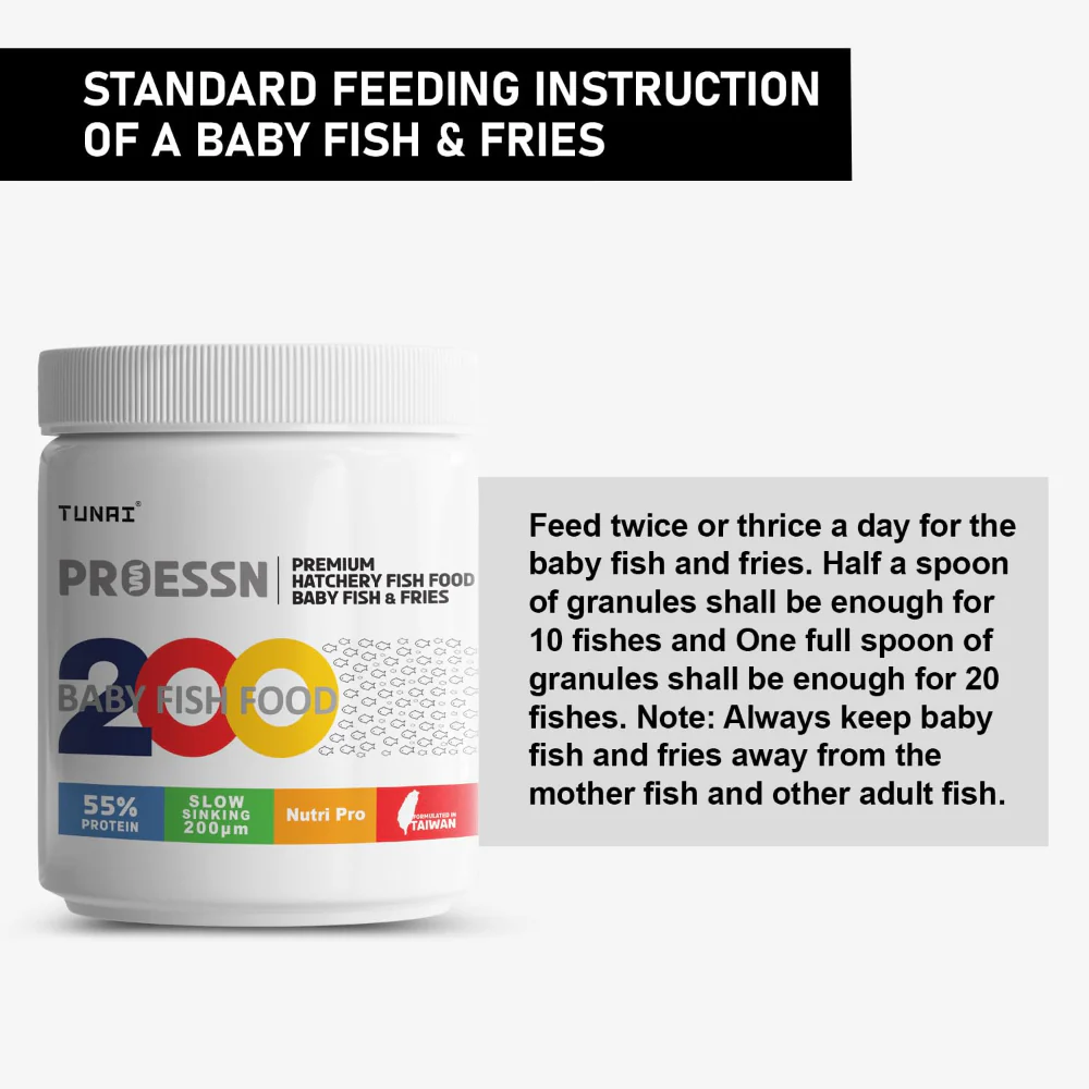 Tunai 55% Protien, 200 Micron Slow-Sinking Granules Seafood Flavour Dry Food for Fish - Image 5