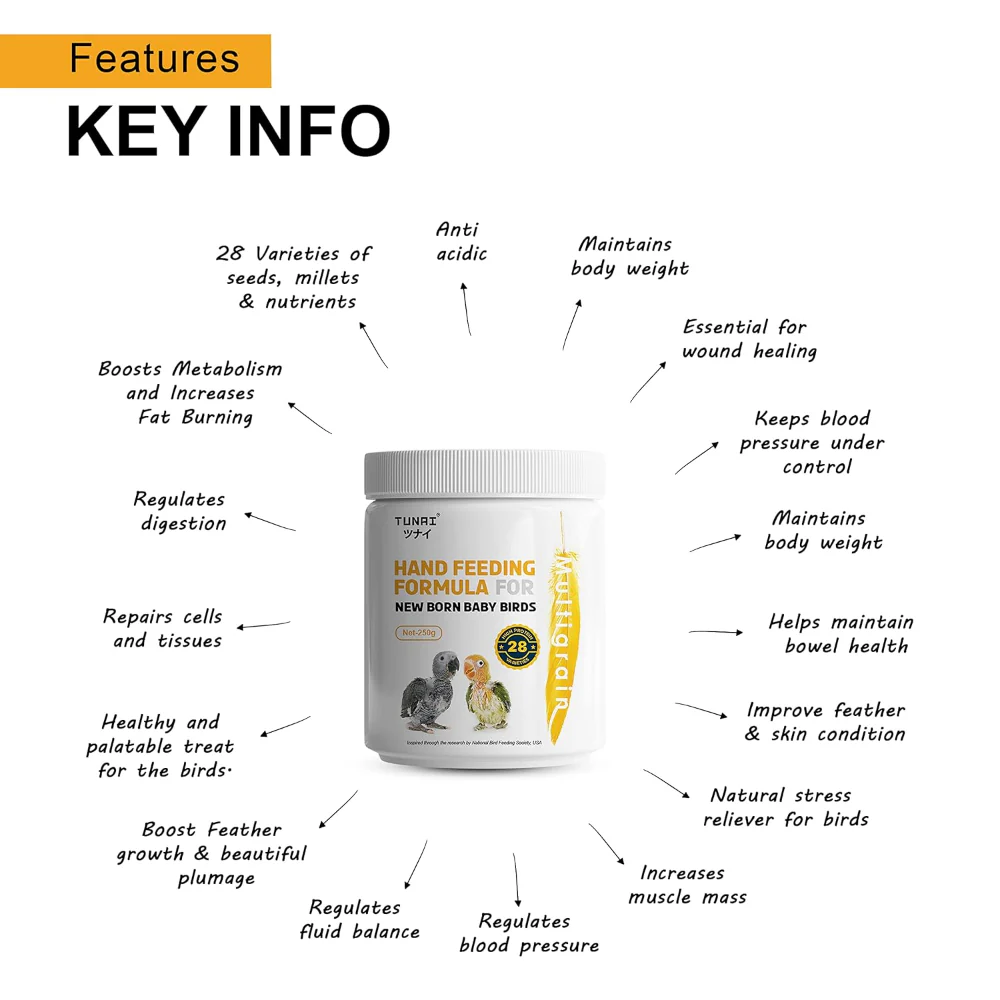 Tunai Hand Feeding Formula for All New Born Baby Birds - Image 3