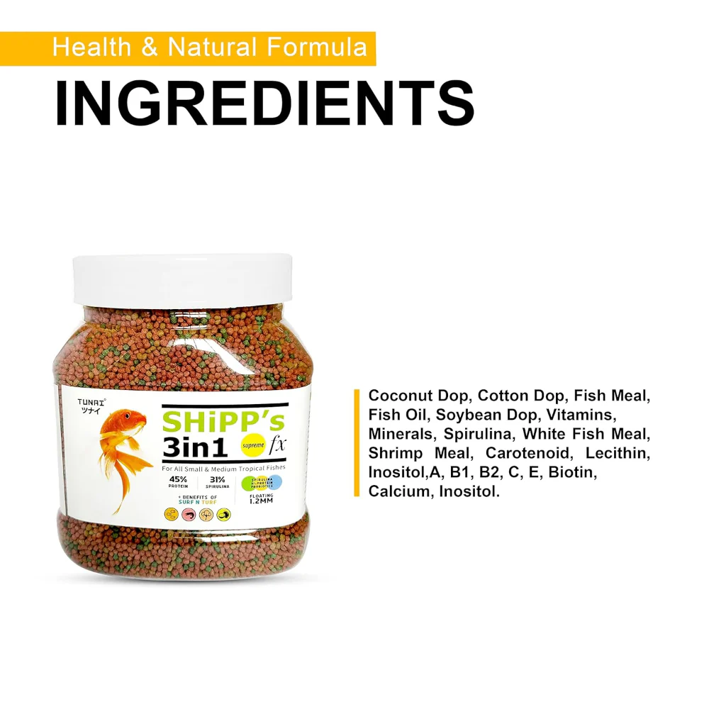 Tunai Shipp's 3in1 Pellets Small and Medium Adult Fish Food - Image 4