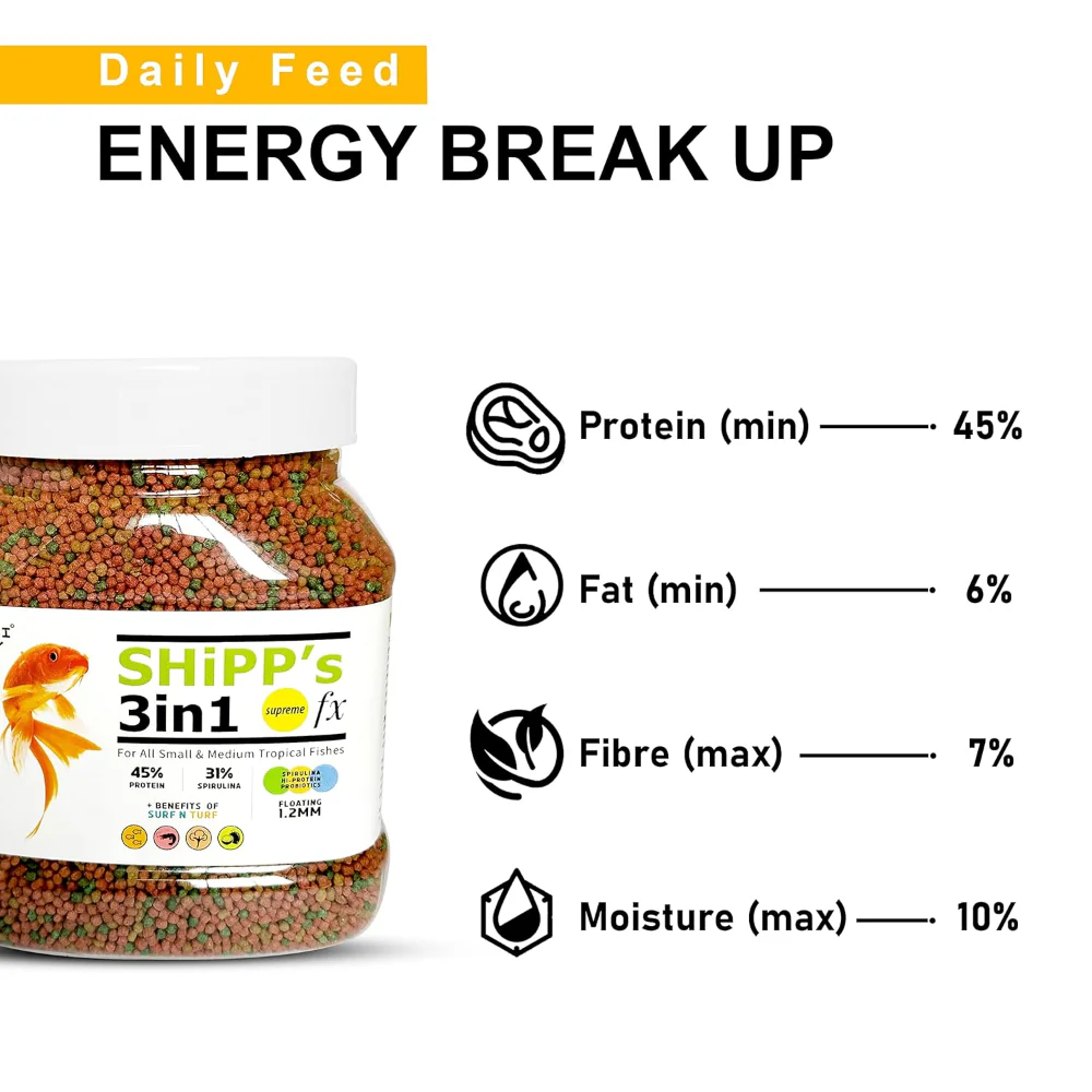 Tunai Shipp's 3in1 Pellets Small and Medium Adult Fish Food - Image 6