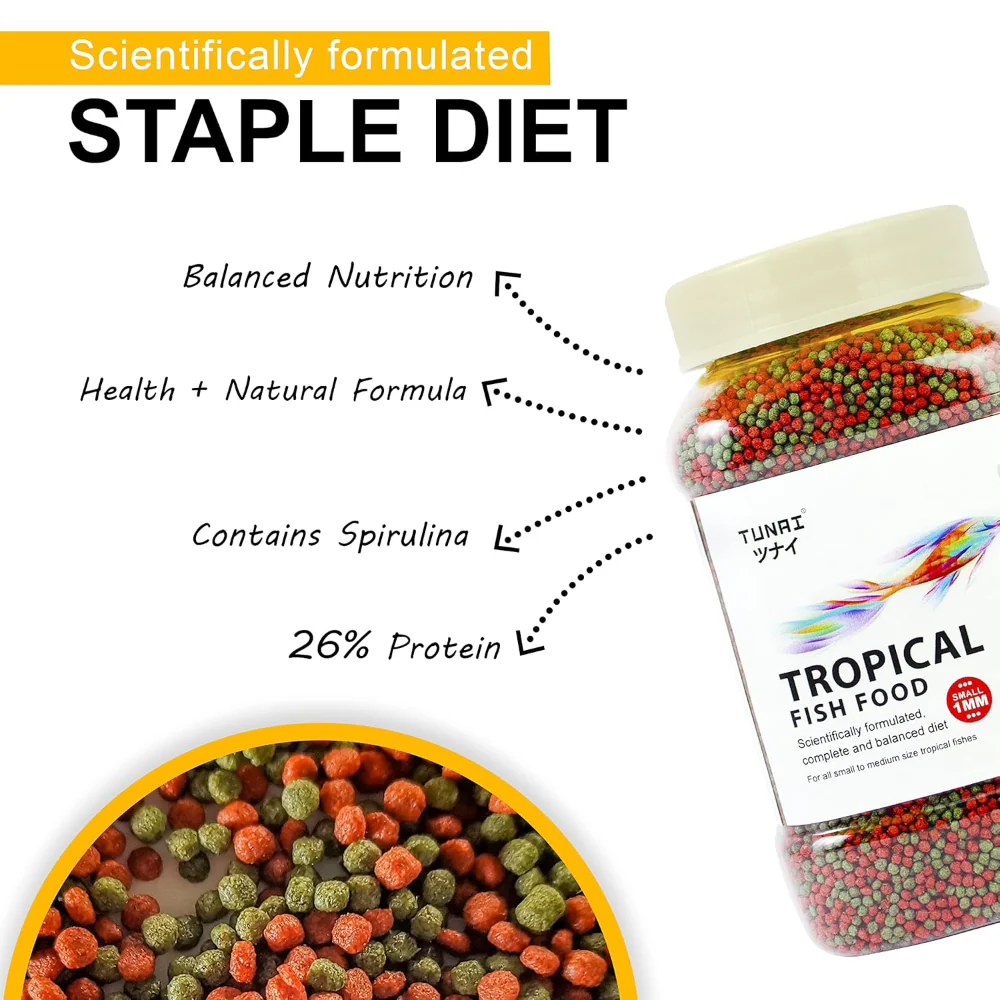 Tunai Tropical 1.2mm Floating Pellets Adult Small and Medium Fish Dry Food - Image 2