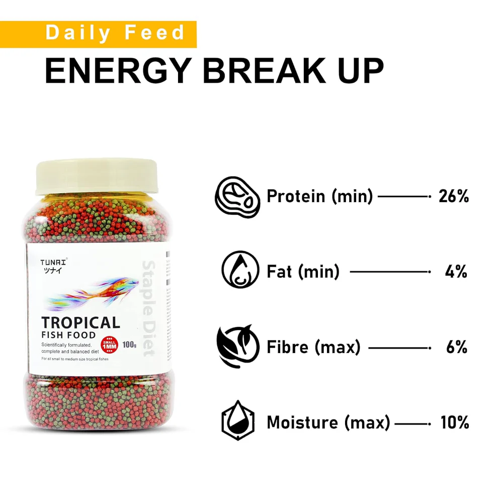 Tunai Tropical 1.2mm Floating Pellets Adult Small and Medium Fish Dry Food - Image 4