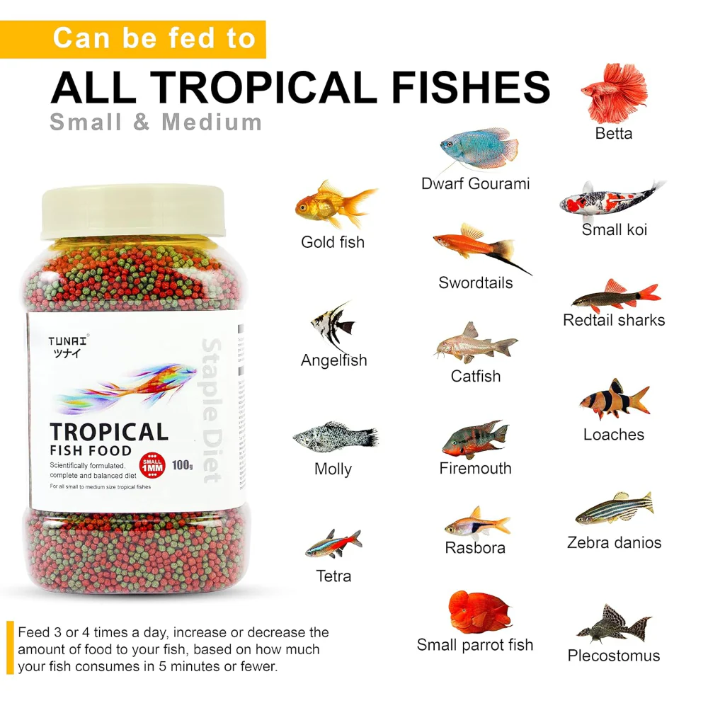 Tunai Tropical 1.2mm Floating Pellets Adult Small and Medium Fish Dry Food - Image 5