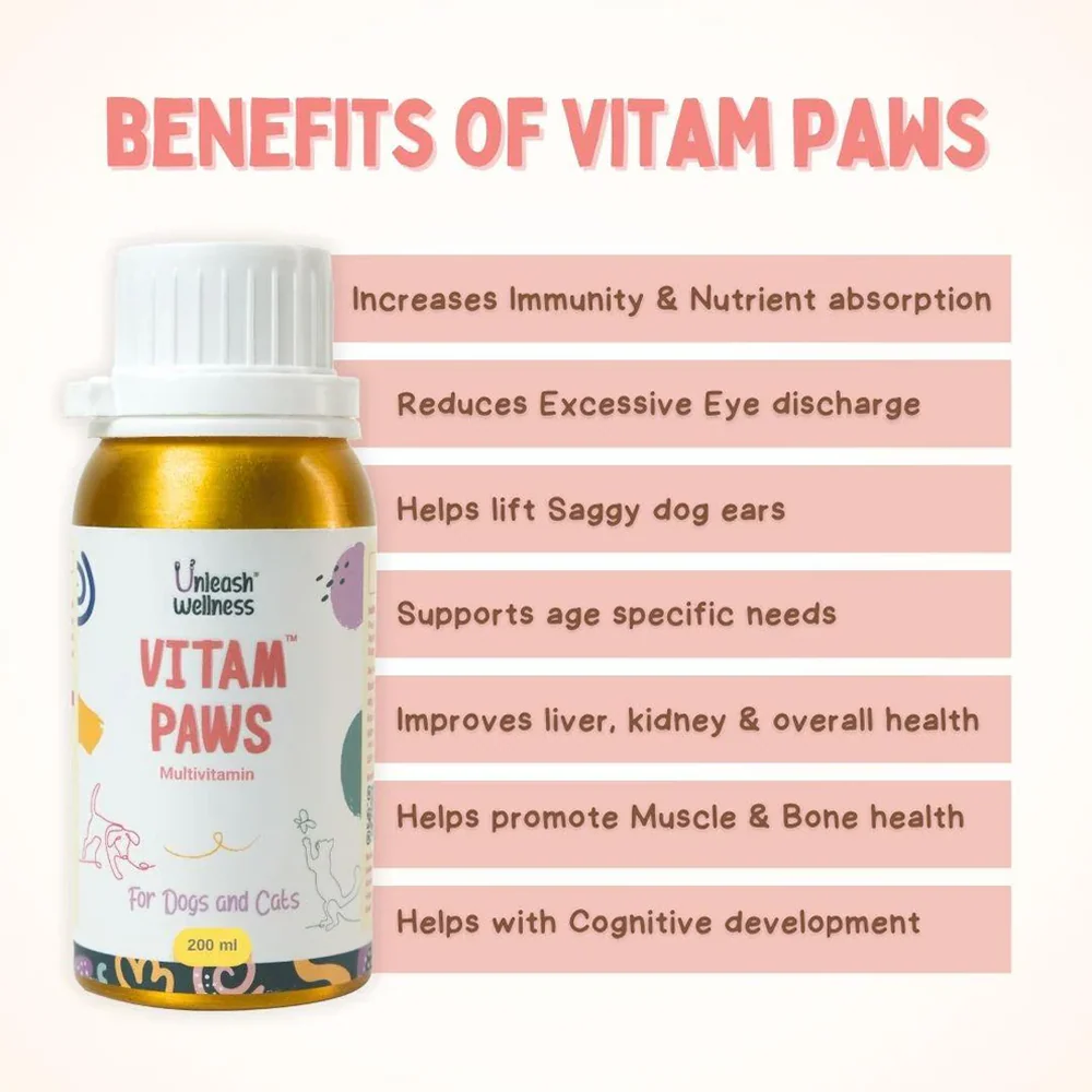Unleash Wellness Vitam Paws Multivitamin Supplement for Dogs and Cats - Image 4