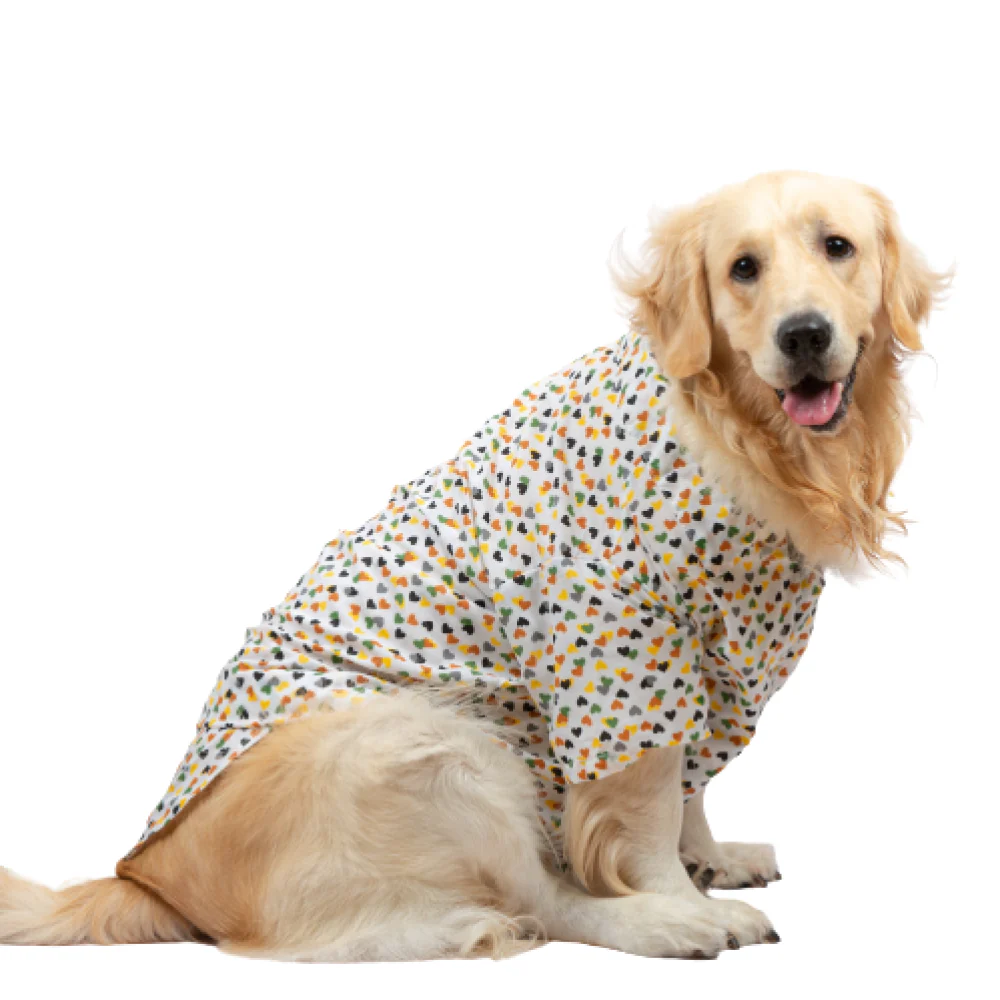 Up4pets Dreamy Hearts Cotton Shirts for Dogs (Orange) - Image 4