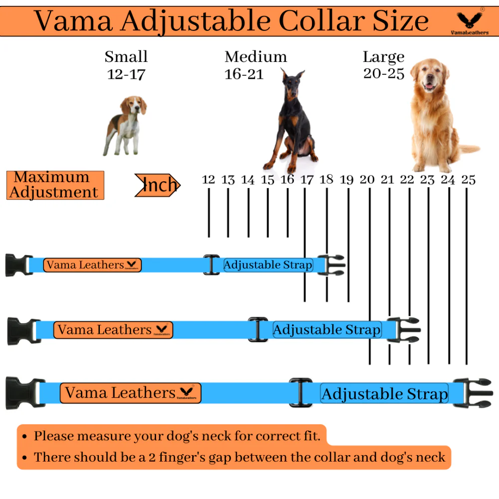 Vama Leathers Night Visible Reflective All Weather Everyday Collar for Dogs (Shiny Black) - Image 6