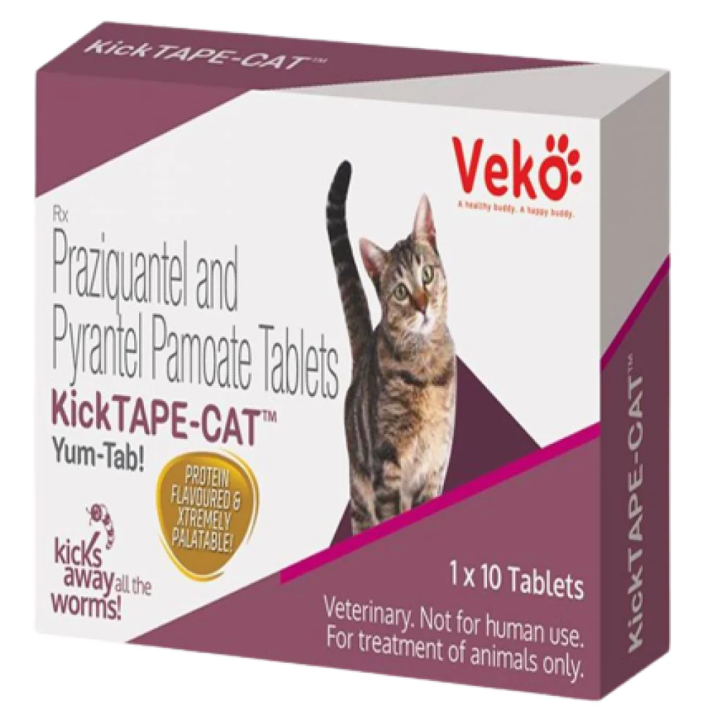 Veko Kick Tape Cat Tablet Dewormer (pack of 10 tablets) - Image 2