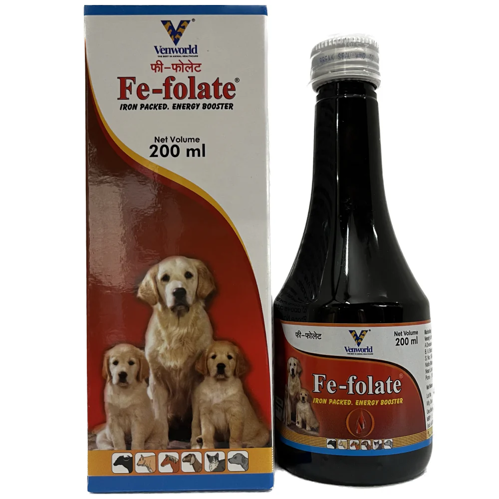 Venkys Fe Folate Syrup for Dogs and Cats (200ml) - Image 2