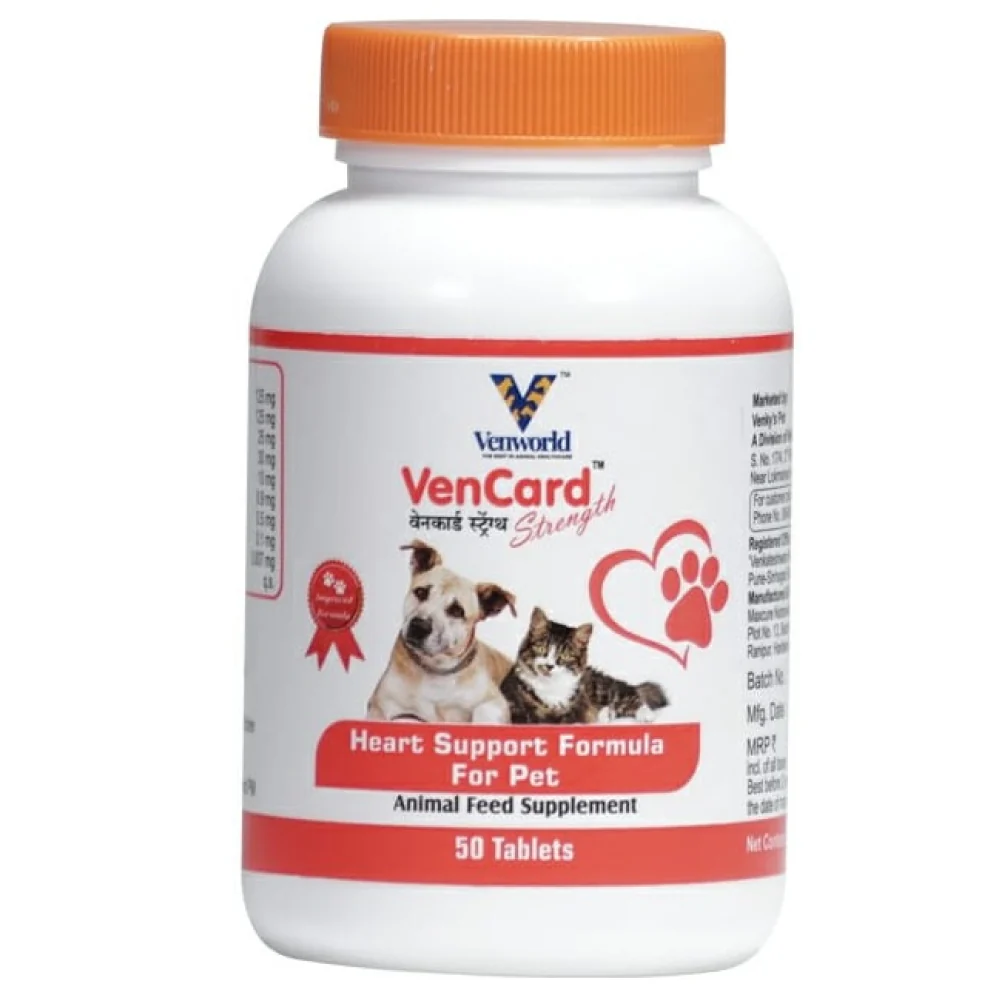 Venkys Vencard Tablet (Heart Support) for Dogs and Cats (pack of 50 tablets) - Image 2
