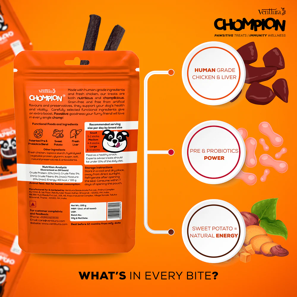 Venttura Chompion Pawsitive Immunity Wellness Dogs Treats - Image 4