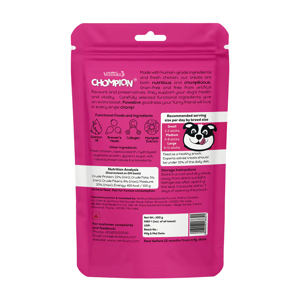 Venttura Chompion Pawsitive Skin and Coat Dog Treats - Image 2