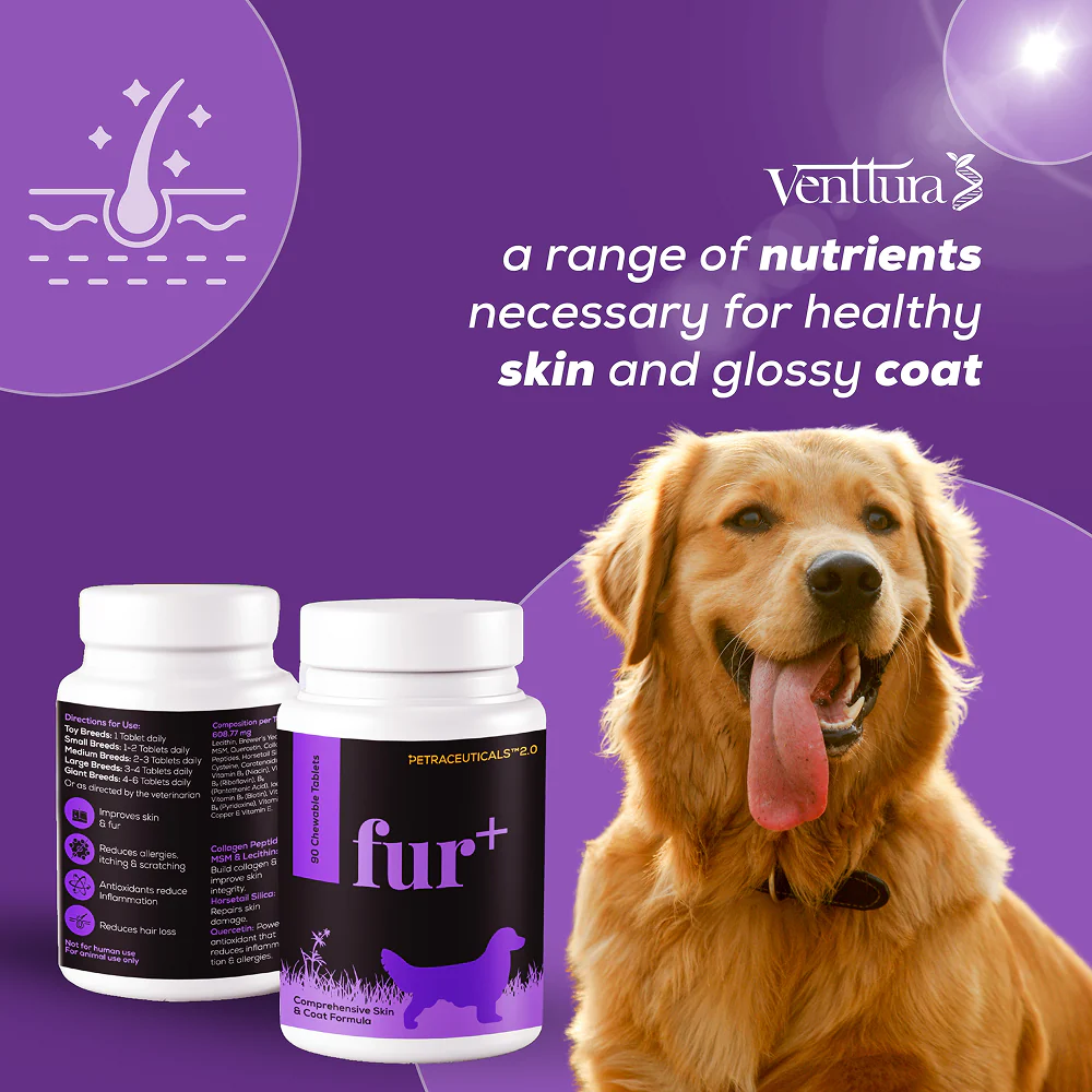 Venttura Fur Plus Chewable Skin & Coat Supplement Tablets for Dogs - Image 5
