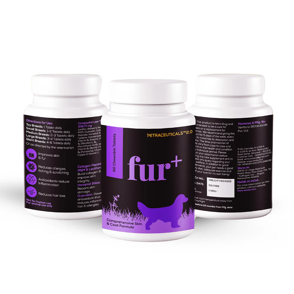 Venttura Fur Plus Chewable Skin & Coat Supplement Tablets for Dogs - Image 8