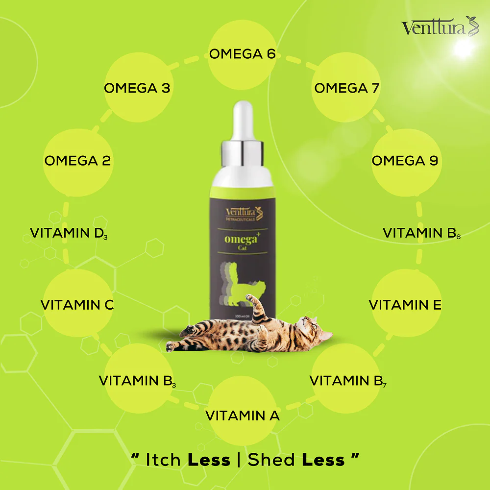 Venttura Healthy Skin & Glowing Coat Omega Fatty Acid Supplement for Cats - Image 3
