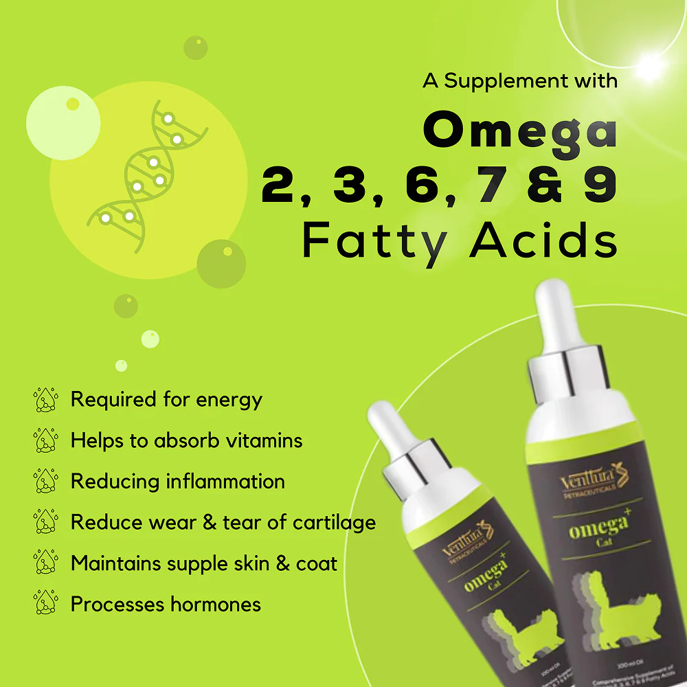 Venttura Healthy Skin & Glowing Coat Omega Fatty Acid Supplement for Cats - Image 4