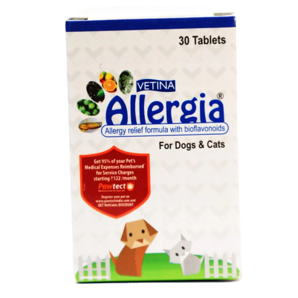 Vetina Allergia Tablet for Dogs and Cats (pack of 30 tablets) - Image 2