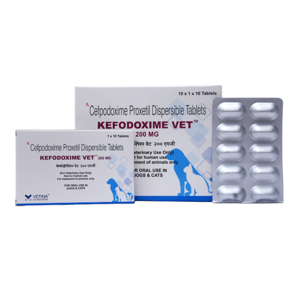 Vetina Kefodoxime Vet 200mg (Cefpodoxime Proxetil)Tablet for Dogs and Cats