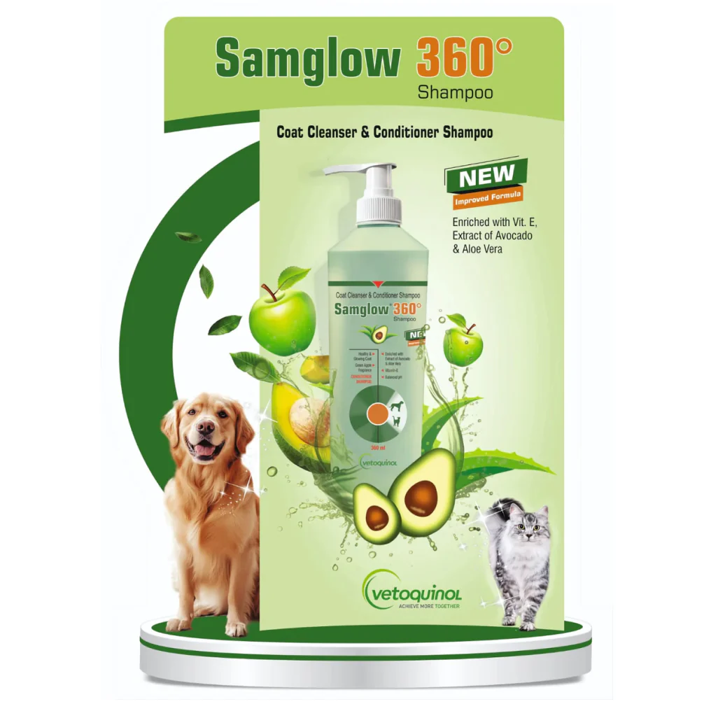 Vetoquinol Samglow 360 Coat & Conditioner Shampoo for Dogs and Cats - Image 3