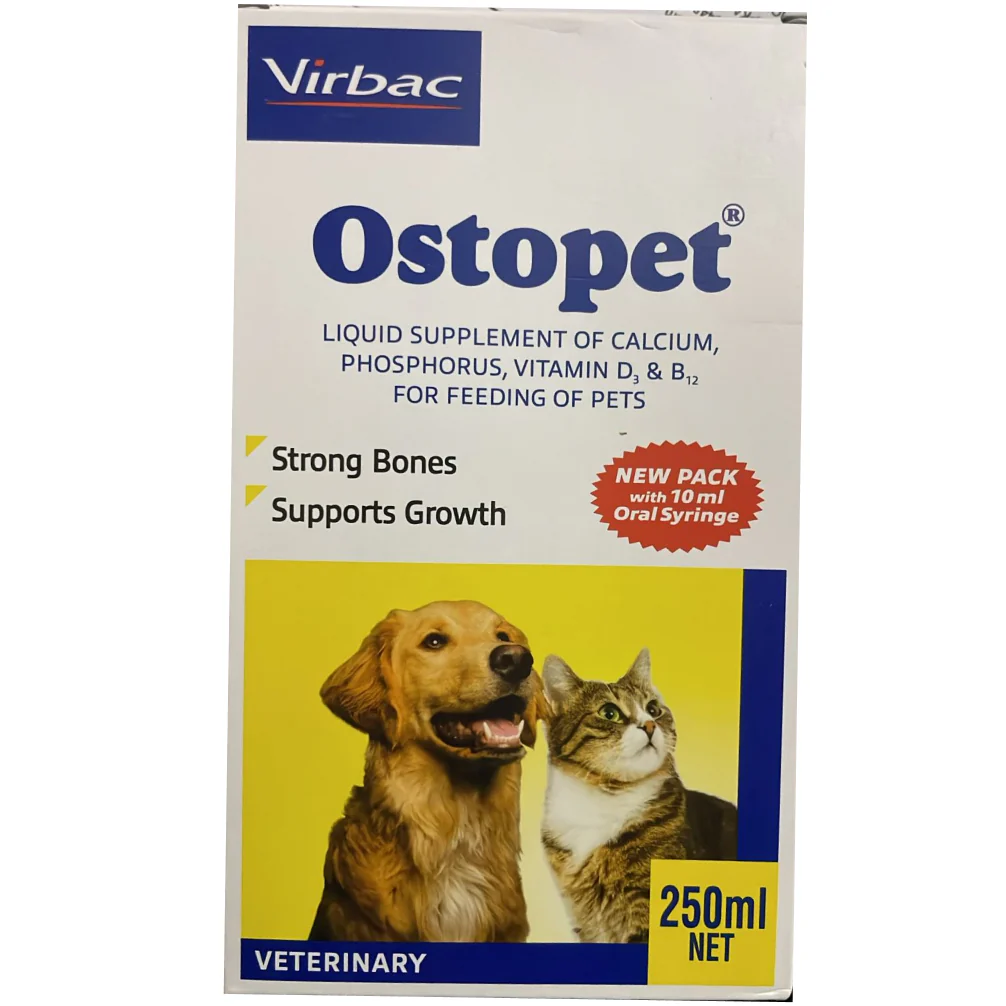 Virbac Ostopet Calcium Supplement Syrup (250) and Venkys Gutwell Pre & Probiotics Gut Health Powder (100ml) for Dogs and Cats Combo - Image 3