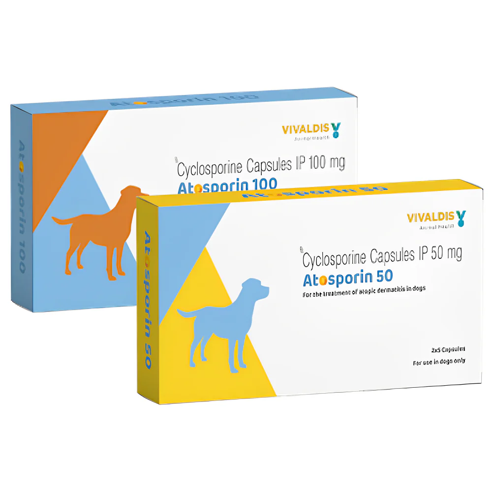 Vivaldis Atosporin (Cyclosporin) Capsules for Dogs (pack of 5 tablets) - Image 2