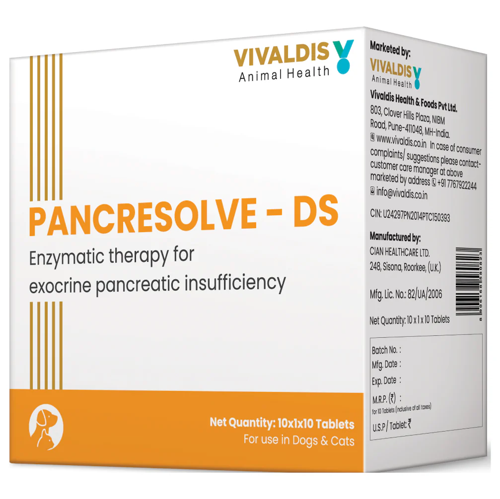 Vivaldis Pancresolve DS Tablets for Dogs and Cats (10 Tablets) - Image 2