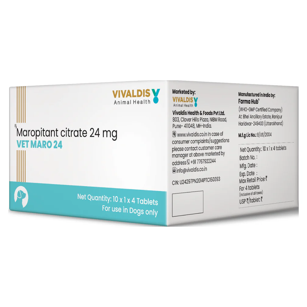 Vivaldis Vet Maro 24mg Tablets (Maropitant Citrate) for Dogs (pack of 4 Tablets) - Image 2