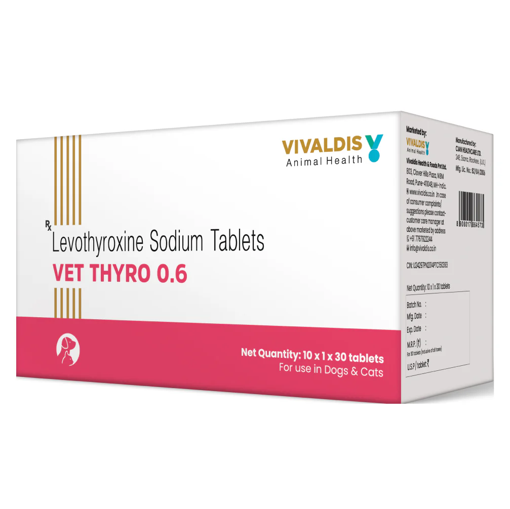 Vivaldis Vet Thyro Tablets 0.2 mg (30 Tabs) and Vet Thyro 0.6 mg (30 Tabs) for Dogs and Cats Combo - Image 6