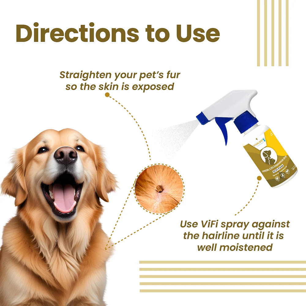 Vivaldis Vi-Fi Forte Spray (Fipronil) Tick & Flea Control for Dogs & Cats (100ml) - Image 5
