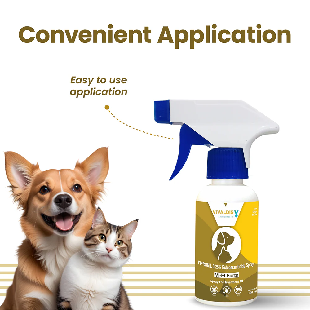 Vivaldis Vi-Fi Forte Spray (Fipronil) Tick & Flea Control for Dogs & Cats (100ml) - Image 6