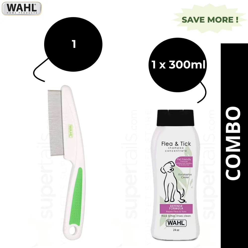 Wahl Flea Comb and Flea & Tick Eucalyptus Cedar Shampoo for Dogs Combo - Image 14