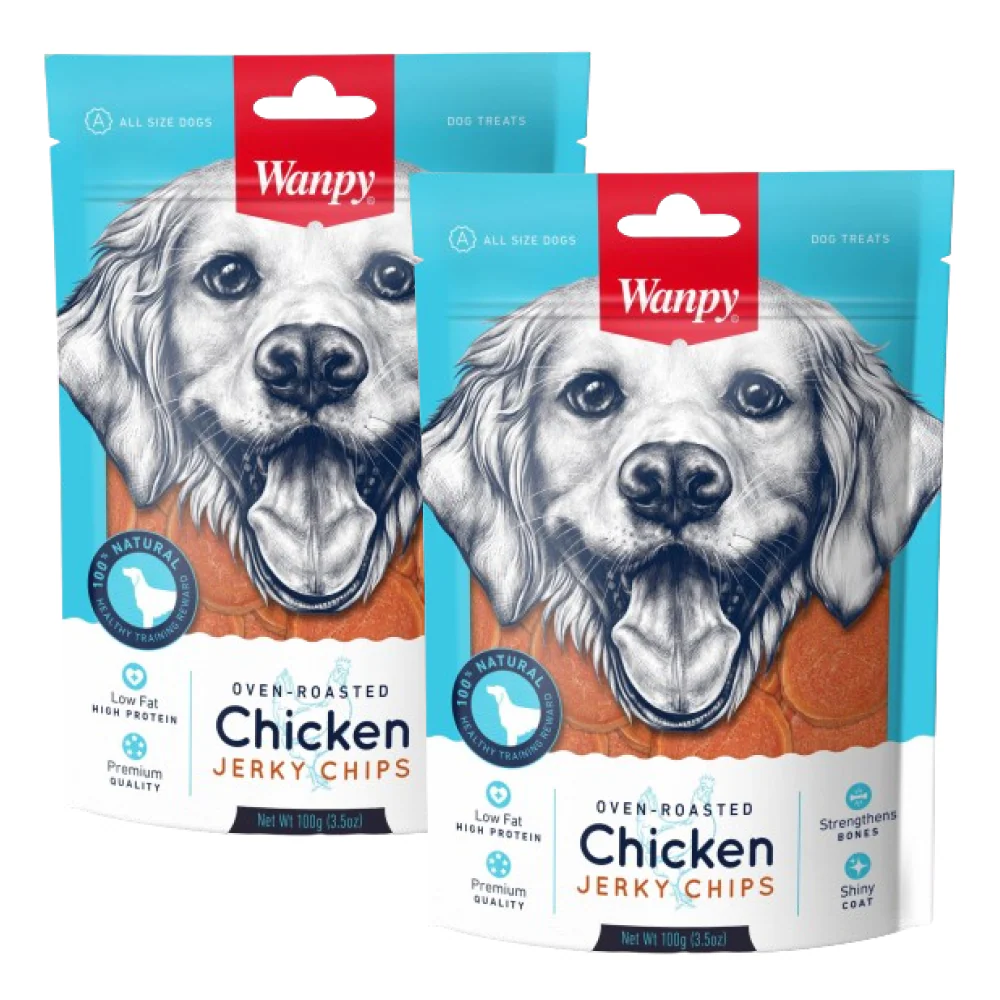 Wanpy Oven Roasted Chicken Jerky Chips Dog Treats - Image 2
