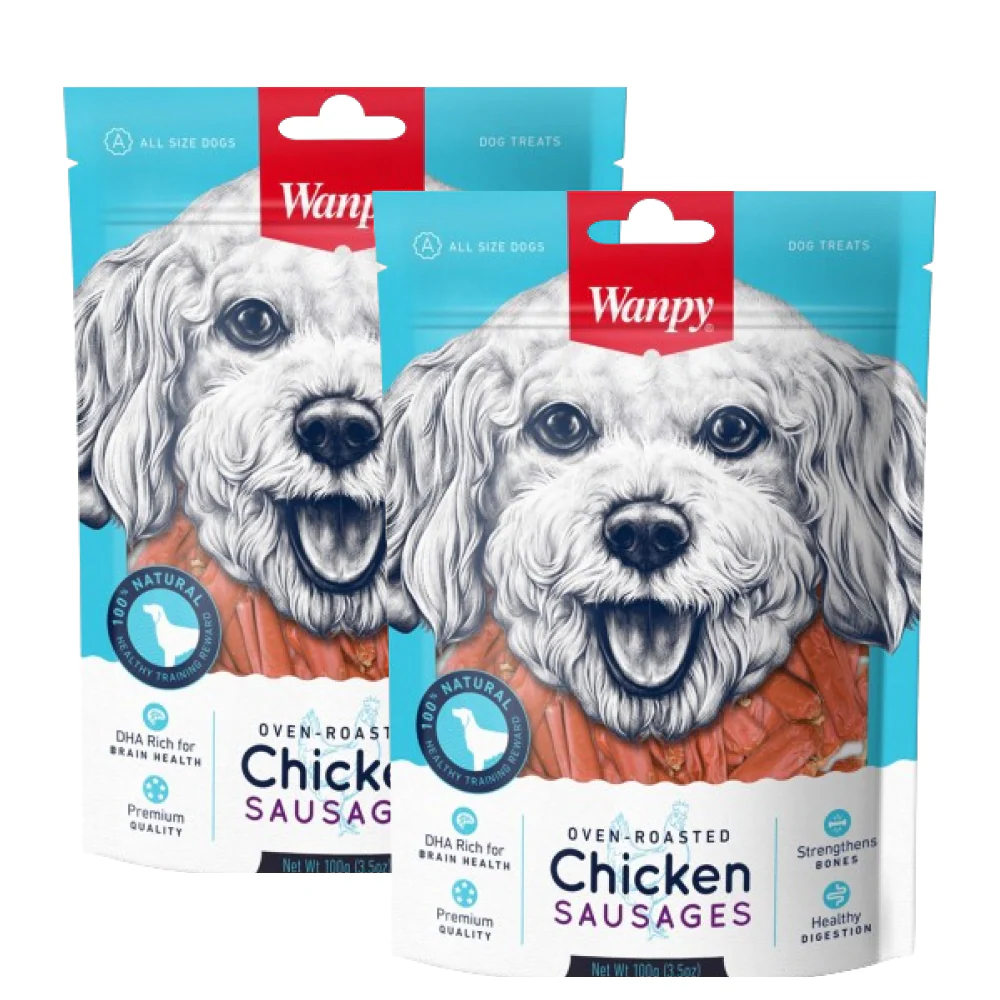Wanpy Oven Roasted Chicken Sausages Dog Treats - Image 2