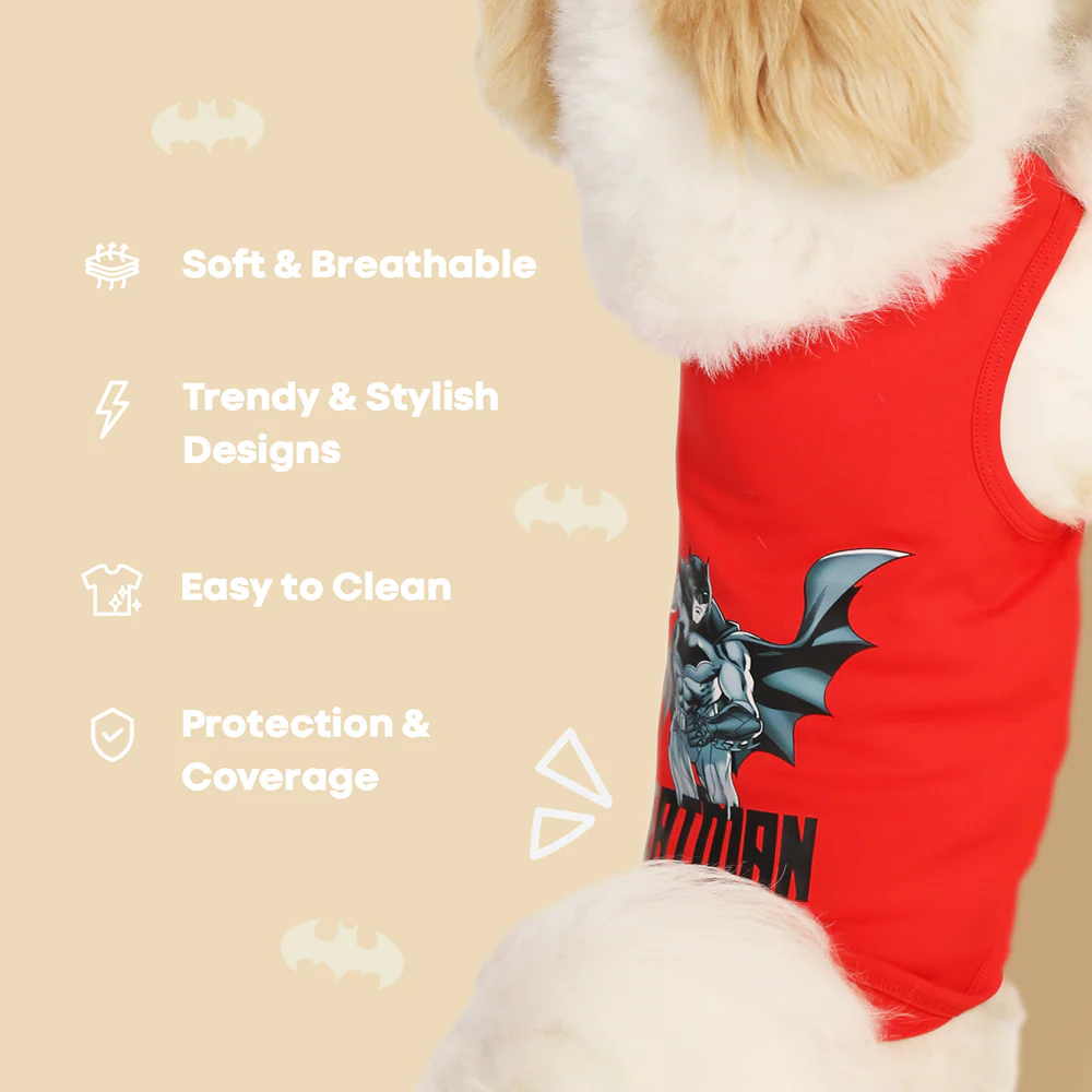 Warner Bros Batman T Shirt for Dogs and Cats (Red) - Image 4