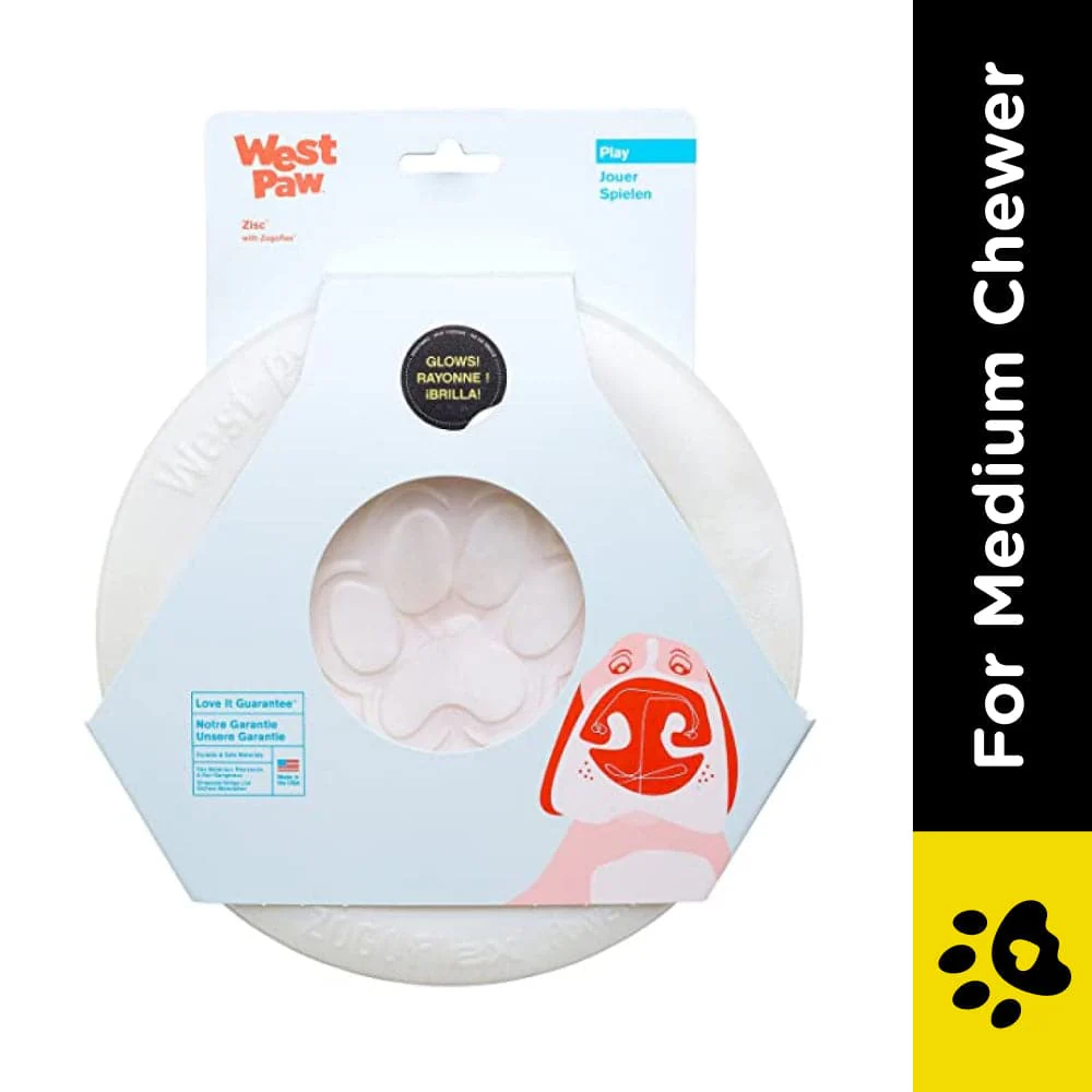 West Paw Design Glow in the Dark Zisc for Dogs (White) - Image 2