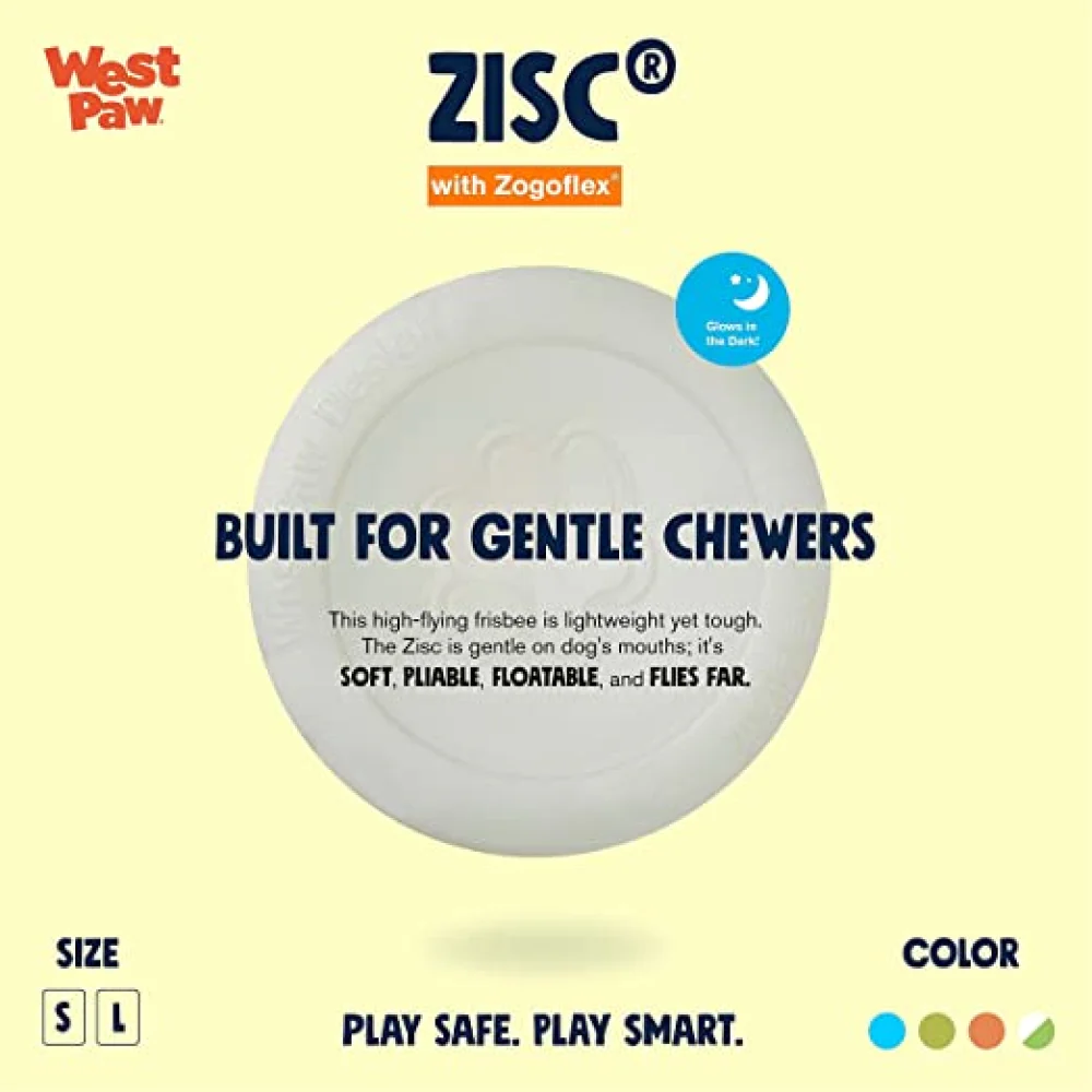 West Paw Design Glow in the Dark Zisc for Dogs (White) - Image 3