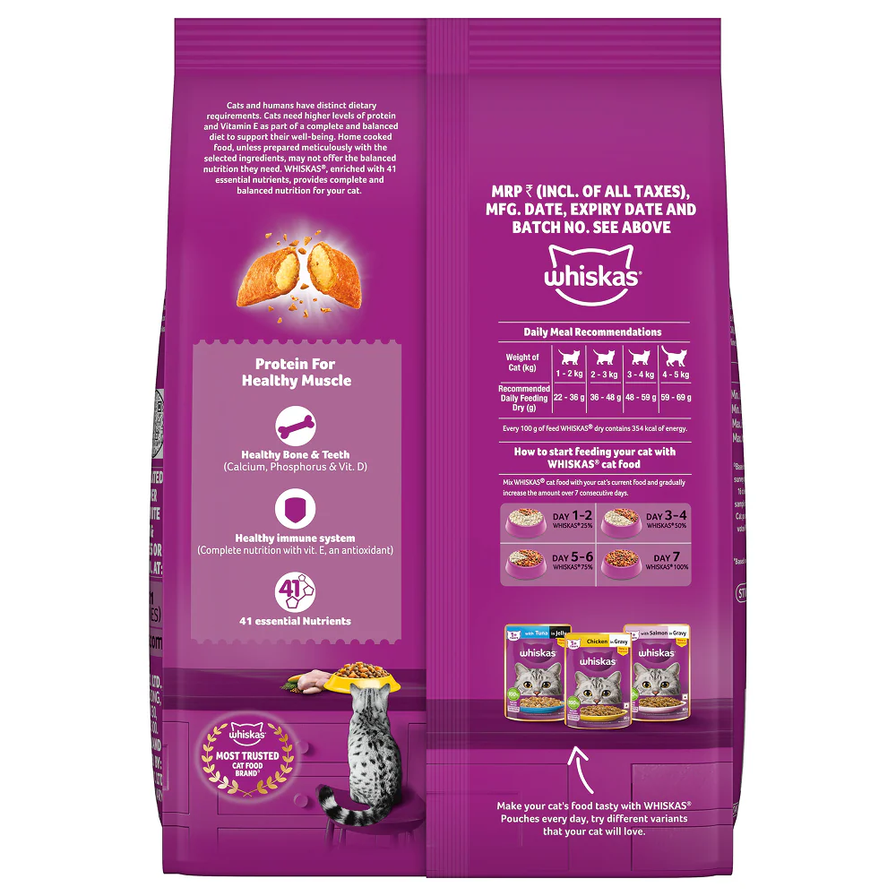 Whiskas Chicken Flavour Cat (Adult 1+) Dry Food - Image 17