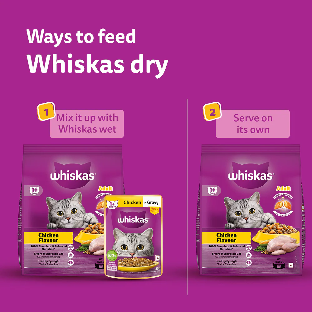 Whiskas Chicken Flavour Cat (Adult 1+) Dry Food - Image 18