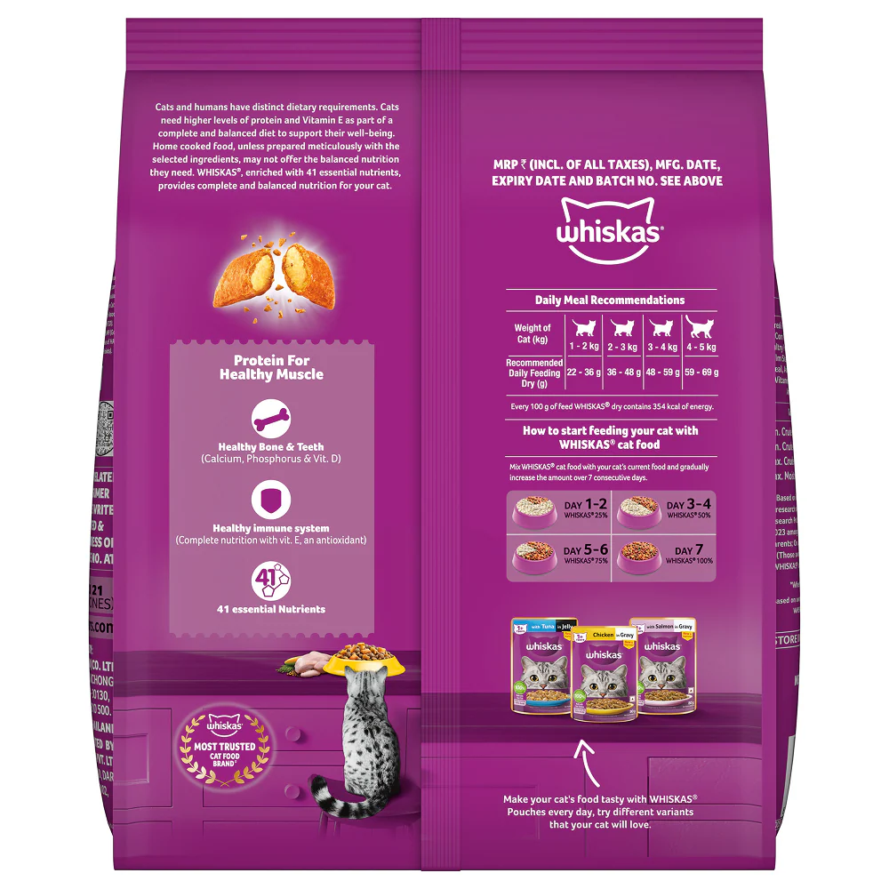 Whiskas Chicken Flavour Cat (Adult 1+) Dry Food - Image 20