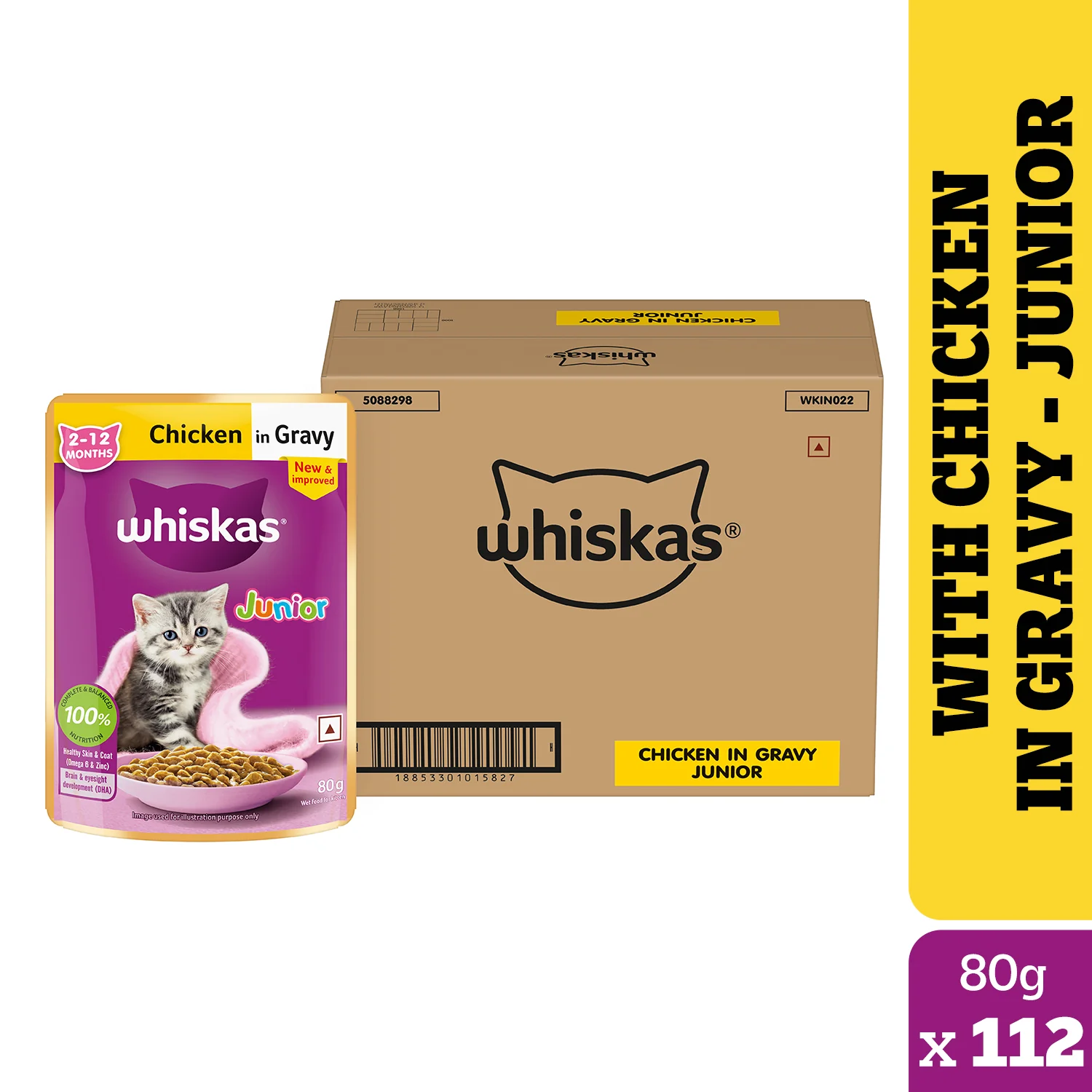Whiskas Chicken in Gravy Kitten (2-12 Months) Cat Wet Food - Image 12