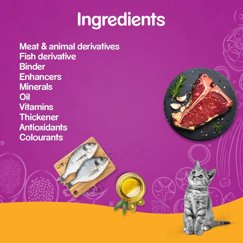 Whiskas Chicken in Gravy Meal Kitten Wet Food and Ocean Fish Kitten Dry Food Combo - Image 8