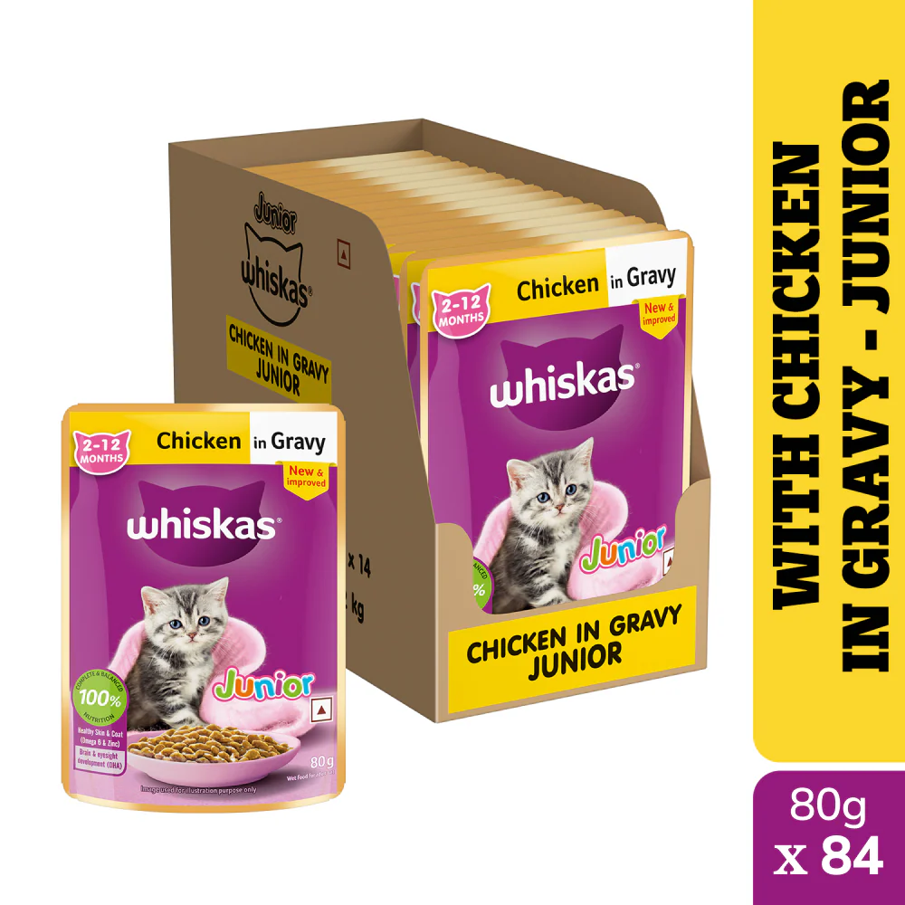 Whiskas Chicken in Gravy Meal Kitten Cat Wet Food - Image 25