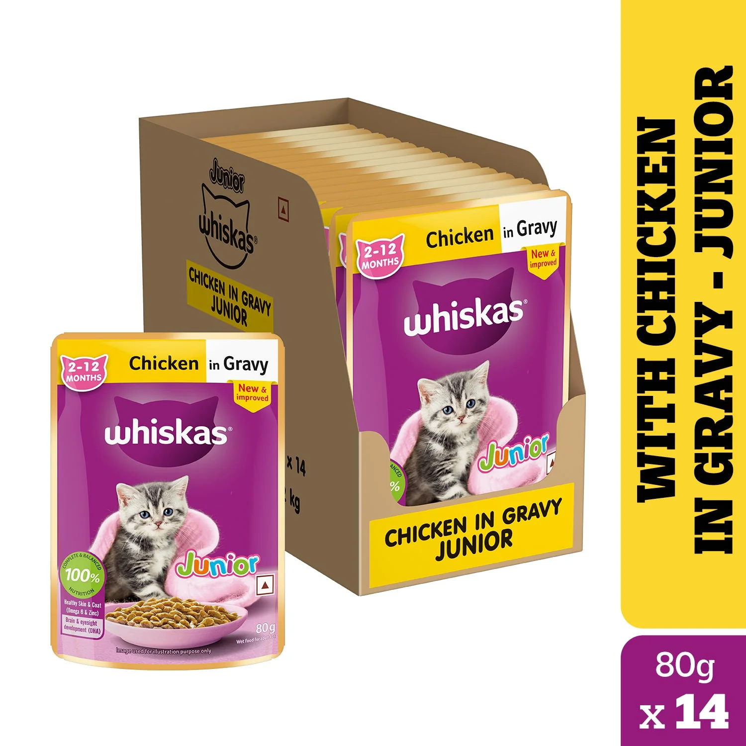 Whiskas Chicken in Gravy Meal Kitten Cat Wet Food - Image 23