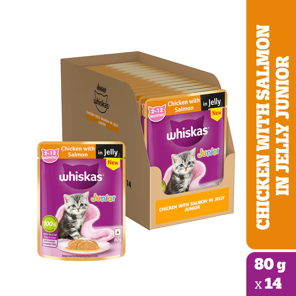 Whiskas Chicken with Salmon in Jelly Kitten (2-12 Months) Cat Wet Food - Image 19