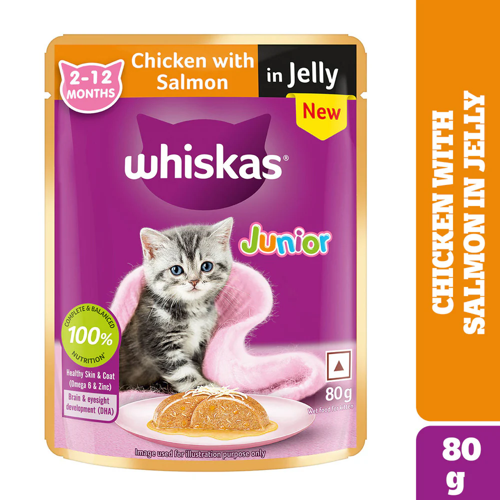 Whiskas Chicken with Salmon in Jelly Kitten (2-12 Months) Cat Wet Food - Image 10